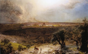 Jerusalem vom Ölberg Landschaft Hudson Fluss Frederic Edwin Church Ölgemälde